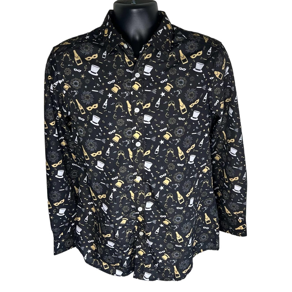 SIMON BANKS NEW YEARS MENS BUTTON DOWN DRESS SHIRT